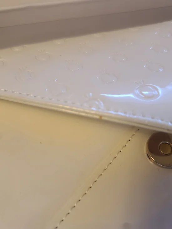 Pandora White Patent Envelope Wristlet Clutch with Gold Hardware - Picture 2 of 6